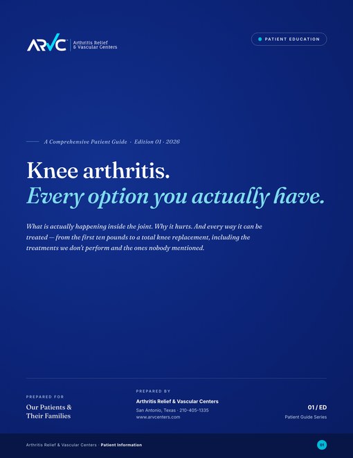 Cover of the ARVC patient guide Knee Arthritis — Every Option You Have